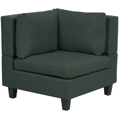 Beliani Section D'Angle Pour Canapé Modulable En Tissu Vert Et Bois Taies Amovibles - Publicité Beliani Section D'Angle Pour Canapé Modulable En Tissu Vert Et Bois Taies Amovibles - Publicité