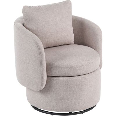 Beliani Fauteuil Retro En Tissu Dossier Incurvé Pivotant À 360° Avec Espace De Rangement - Publicité Beliani Fauteuil Retro En Tissu Dossier Incurvé Pivotant À 360° Avec Espace De Rangement - Publicité