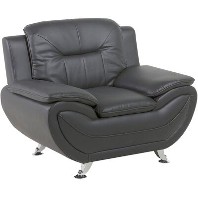 Beliani - Fauteuil - Leira - En Cuir Pu Gris - Publicité Beliani - Fauteuil - Leira - En Cuir Pu Gris - Publicité