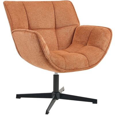 Beliani Fauteuil D'Appoint En Polyester Rembourré Siège Courbé Pivotant Orange Auma - Publicité Beliani Fauteuil D'Appoint En Polyester Rembourré Siège Courbé Pivotant Orange Auma - Publicité