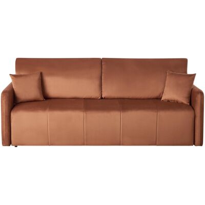 Beliani Canapé Moderne 3 Places En Velours Avec Coussins Fonction Couchage Marron Doré E - Publicité Beliani Canapé Moderne 3 Places En Velours Avec Coussins Fonction Couchage Marron Doré E - Publicité