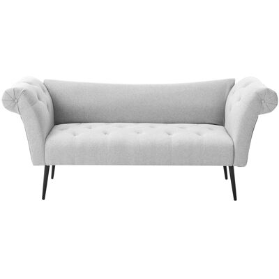 Beliani Chaise Longue En Tissu 2 Places Meuble De Salon Bureau Chambre Capitonné Gris Cl - Publicité Beliani Chaise Longue En Tissu 2 Places Meuble De Salon Bureau Chambre Capitonné Gris Cl - Publicité