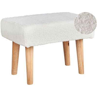 Beliani Repose-Pieds Blanc En Bouclettes Et Bois D'Hévéa Banquette Scandinave Takoma - Publicité Beliani Repose-Pieds Blanc En Bouclettes Et Bois D'Hévéa Banquette Scandinave Takoma - Publicité
