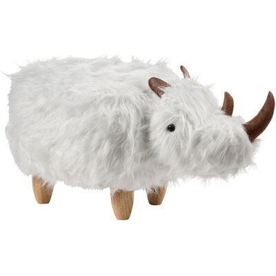Beliani Tabouret En Fourrure Synthétique Forme Rhinocéros Meuble Chambre Enfant Blanc - Publicité Beliani Tabouret En Fourrure Synthétique Forme Rhinocéros Meuble Chambre Enfant Blanc - Publicité