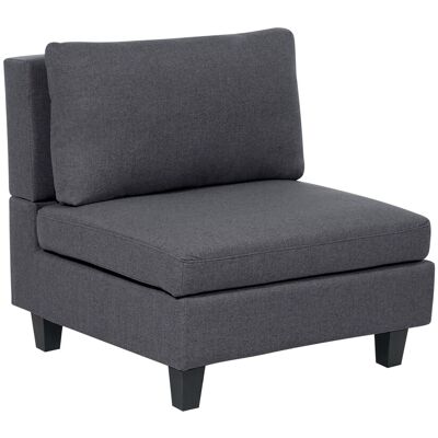 Beliani Section 1 Place Pour Canapé Modulable En Tissu Gris Et Bois Taies Amovibles - Publicité Beliani Section 1 Place Pour Canapé Modulable En Tissu Gris Et Bois Taies Amovibles - Publicité