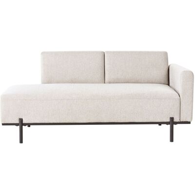 Beliani Chaise Longue À Droite Minimaliste Pieds Métallique En Faux Lin Beige Clair - Publicité Beliani Chaise Longue À Droite Minimaliste Pieds Métallique En Faux Lin Beige Clair - Publicité