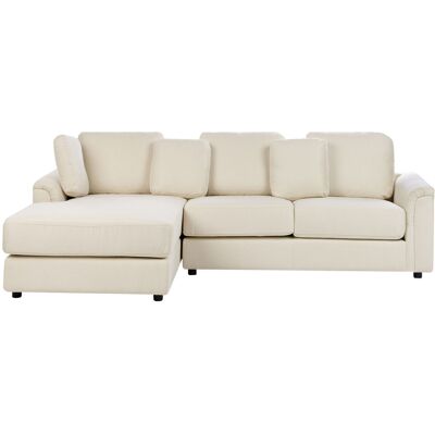 Beliani - Canapé d'angle Beige - Sofa d'angle moderne avec pieds en plastique - Publicité Beliani - Canapé d'angle Beige - Sofa d'angle moderne avec pieds en plastique - Publicité