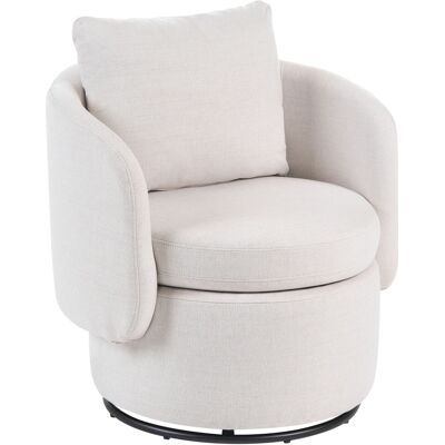 Beliani Fauteuil Retro En Tissu Dossier Incurvé Pivotant À 360° Avec Espace De Rangement - Publicité Beliani Fauteuil Retro En Tissu Dossier Incurvé Pivotant À 360° Avec Espace De Rangement - Publicité
