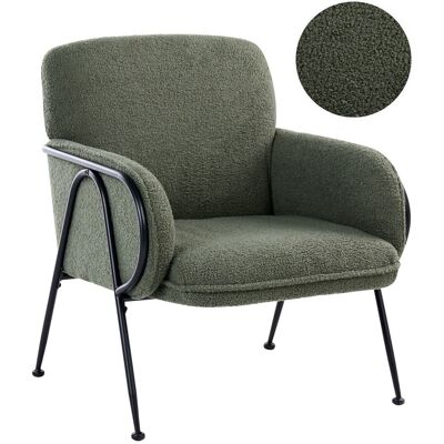 Beliani Fauteuil D'Appoint Bouclé Rembourré Structure En Métal Siège Supplémentaire Vert - Publicité Beliani Fauteuil D'Appoint Bouclé Rembourré Structure En Métal Siège Supplémentaire Vert - Publicité