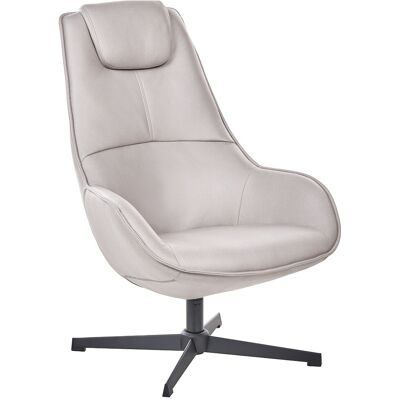 Beliani Fauteuil D'Appoint En Cuir Pu Base Pivotante Ergonomique Dossier Haut Gris Clair - Publicité Beliani Fauteuil D'Appoint En Cuir Pu Base Pivotante Ergonomique Dossier Haut Gris Clair - Publicité