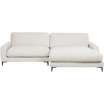 Canapé d'Angle MALOY Blanc Cassé - 3 Places, Style Moderne, Pieds Noirs - Publicité Canapé d'Angle MALOY Blanc Cassé - 3 Places, Style Moderne, Pieds Noirs - Publicité