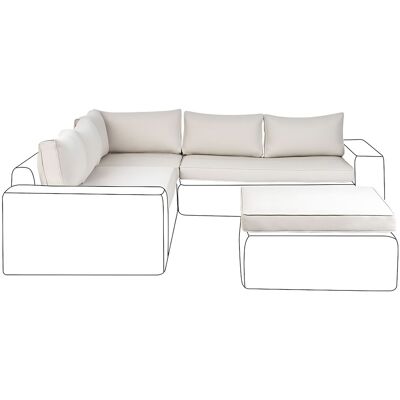 Beliani Ensemble De Housses De Coussins D'Extérieur Pour Siège Dossier De Canapé Beige - Publicité Beliani Ensemble De Housses De Coussins D'Extérieur Pour Siège Dossier De Canapé Beige - Publicité