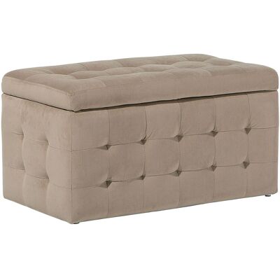 Beliani Pouf 72 X 42 Cm En Velours Avec Rangement Chesterfield Marron Clair Doux - Publicité Beliani Pouf 72 X 42 Cm En Velours Avec Rangement Chesterfield Marron Clair Doux - Publicité
