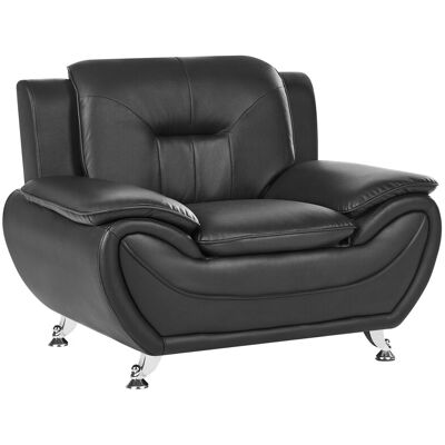 Beliani Fauteuil Moderne Glamour En Cuir Synthétique Vegan Pieds Argentés Meuble De Salo - Publicité Beliani Fauteuil Moderne Glamour En Cuir Synthétique Vegan Pieds Argentés Meuble De Salo - Publicité