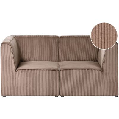 Beliani Canapé Moderne Minimaliste En Velours Côtelé 2 Places 2 Pièces D'Angle Beige Sab - Publicité Beliani Canapé Moderne Minimaliste En Velours Côtelé 2 Places 2 Pièces D'Angle Beige Sab - Publicité
