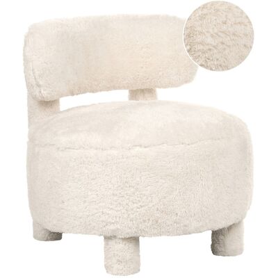 Beliani Fauteuil Retro En Fausse Fourrure Structure En Bois Sans Accoudoirs Beige Clair - Publicité Beliani Fauteuil Retro En Fausse Fourrure Structure En Bois Sans Accoudoirs Beige Clair - Publicité