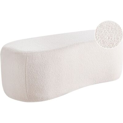 Pouf Blanc Bayard en Bouclé Beliani - Style Scandinave Moderne - Publicité Pouf Blanc Bayard en Bouclé Beliani - Style Scandinave Moderne - Publicité