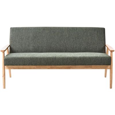 Beliani Canapé En Tissu Polyester 3 Places Rembourré Structure En Bois Vert Et Marron Cl - Publicité Beliani Canapé En Tissu Polyester 3 Places Rembourré Structure En Bois Vert Et Marron Cl - Publicité