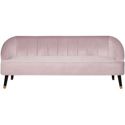 Canapé Velours Rose Beliani 3 Places - Canapé - Publicité Canapé Velours Rose Beliani 3 Places - Canapé - Publicité