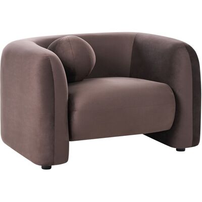 Beliani Fauteuil Moderne En Velours Rembourré Avec Coussin Rond Meuble De Salon Marron F - Publicité Beliani Fauteuil Moderne En Velours Rembourré Avec Coussin Rond Meuble De Salon Marron F - Publicité
