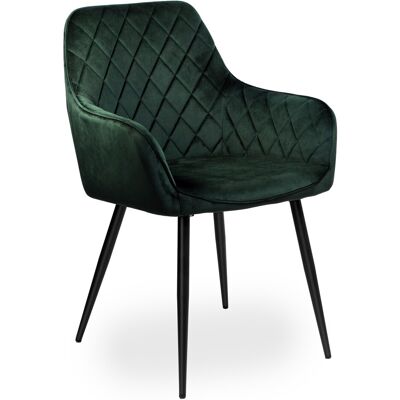 Sans Marque Fauteuil En Velours Vert Foncé Havana Velvet - Publicité Sans Marque Fauteuil En Velours Vert Foncé Havana Velvet - Publicité