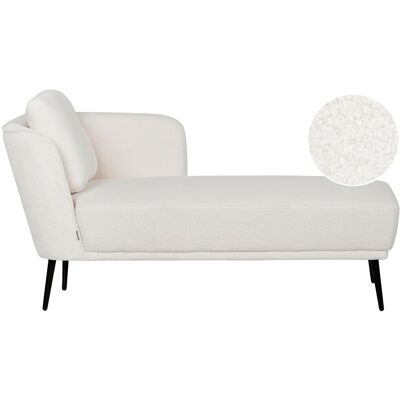 Beliani Chaise Longue À Gauche Avec Coussin Méridienne De Salon En Bouclé Blanc Cassé Ar - Publicité Beliani Chaise Longue À Gauche Avec Coussin Méridienne De Salon En Bouclé Blanc Cassé Ar - Publicité