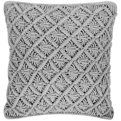 Coussin en coton gris macramé Beliani - 45x40cmAccessoire déco - Publicité Coussin en coton gris macramé Beliani - 45x40cmAccessoire déco - Publicité