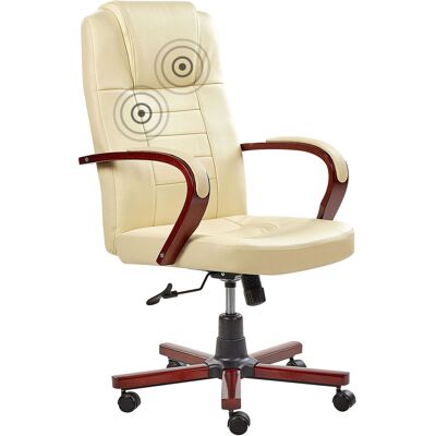 Beliani - Fauteuil Massant - Diamond - Avec Chauffage, En Cuir, Beige - Publicité Beliani - Fauteuil Massant - Diamond - Avec Chauffage, En Cuir, Beige - Publicité
