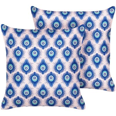 Ensemble de Coussins de Jardin Beliani - Motif Paon - 45x45cm - Publicité Ensemble de Coussins de Jardin Beliani - Motif Paon - 45x45cm - Publicité