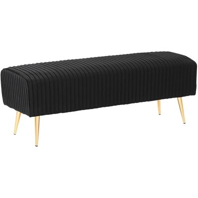 Beliani Banquette D'Intérieur Glamour Pieds En Métal Dorés En Velours Noir Paterson - Publicité Beliani Banquette D'Intérieur Glamour Pieds En Métal Dorés En Velours Noir Paterson - Publicité
