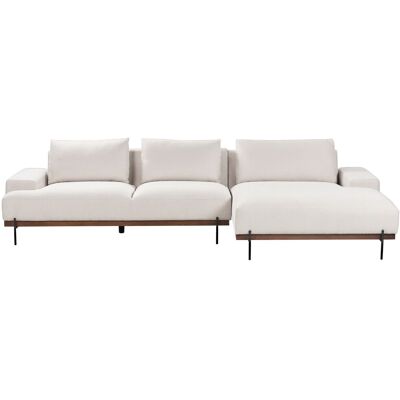 Canapé d'angle en tissu beige Beliani - Canapé - Publicité Canapé d'angle en tissu beige Beliani - Canapé - Publicité
