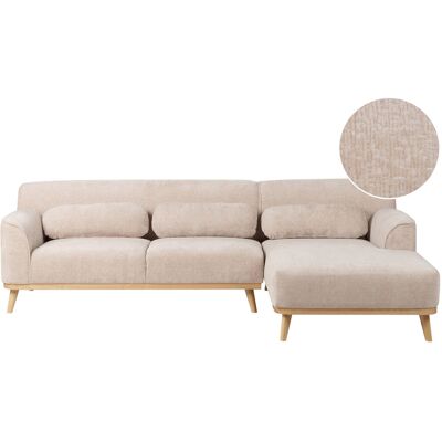 Canapé d'angle Beliani 3 places Chenille - Moderne et Confortable - Publicité Canapé d'angle Beliani 3 places Chenille - Moderne et Confortable - Publicité