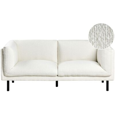 Beliani Canapé 2 Places Rembourré Pieds En Bois Mobilier Salon Tissu Bouclé Blanc Cassé - Publicité Beliani Canapé 2 Places Rembourré Pieds En Bois Mobilier Salon Tissu Bouclé Blanc Cassé - Publicité
