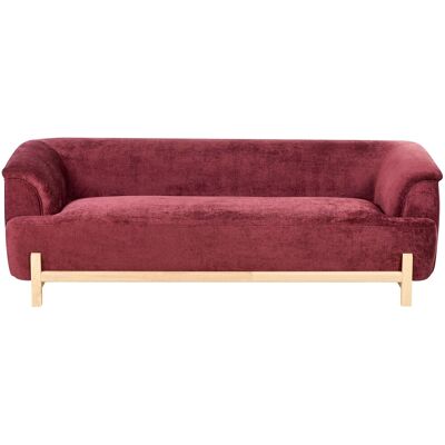 Beliani Canapé 3 Places Moderne En Tissu Chenille Pieds En Bois Meuble De Salon Rouge Bo - Publicité Beliani Canapé 3 Places Moderne En Tissu Chenille Pieds En Bois Meuble De Salon Rouge Bo - Publicité