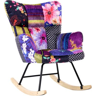 Beliani Fauteuil À Bascule Moderne En Velours Rembourré Pieds En Bois Multicolore Oulu - Publicité Beliani Fauteuil À Bascule Moderne En Velours Rembourré Pieds En Bois Multicolore Oulu - Publicité
