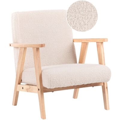 Beliani Fauteuil Pour Enfants En Bouclé Rembourré Avec Pieds En Bois Beige Clair Linde - Publicité Beliani Fauteuil Pour Enfants En Bouclé Rembourré Avec Pieds En Bois Beige Clair Linde - Publicité