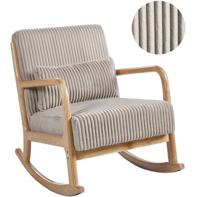 Beliani Fauteuil À Bascule Vintage En Velours Côtelé Rembourré Structure En Bois Beige - Publicité Beliani Fauteuil À Bascule Vintage En Velours Côtelé Rembourré Structure En Bois Beige - Publicité