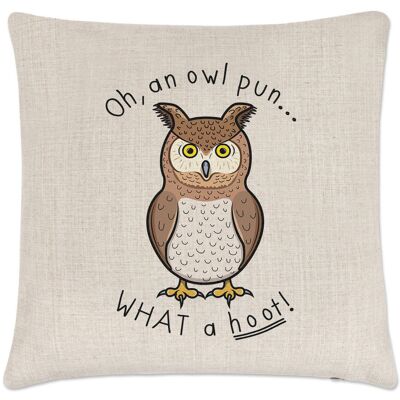 Gift Base Oh An Chouette Calembour What A Hoot Coussin Housse - Drôle Blague Oiseau Animal - Publicité Gift Base Oh An Chouette Calembour What A Hoot Coussin Housse - Drôle Blague Oiseau Animal - Publicité