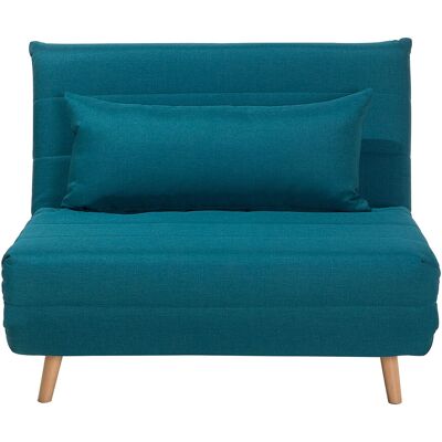 Canapé convertible en tissu bleu Beliani 1 place - Sofa-Lit - Publicité Canapé convertible en tissu bleu Beliani 1 place - Sofa-Lit - Publicité