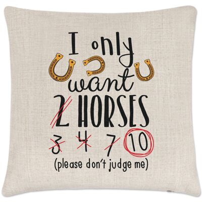 Gift Base I Seulement Want 2 Chevaux Coussin Lin Housse Oreiller - Drôle Poney - Publicité Gift Base I Seulement Want 2 Chevaux Coussin Lin Housse Oreiller - Drôle Poney - Publicité