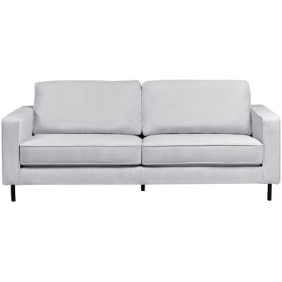 Beliani Canapé 3 Places Moderne Minimaliste Pieds En Méta Avec Coussins Tissu Gris Clair - Publicité Beliani Canapé 3 Places Moderne Minimaliste Pieds En Méta Avec Coussins Tissu Gris Clair - Publicité