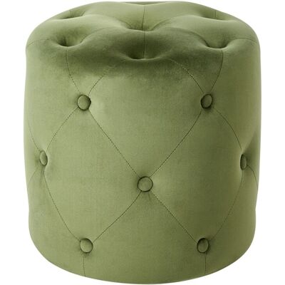 Beliani Pouf Repose-Pieds Moderne En Velours 40 Cm Décoratif Rond Capitonné Vert Olive C - Publicité Beliani Pouf Repose-Pieds Moderne En Velours 40 Cm Décoratif Rond Capitonné Vert Olive C - Publicité