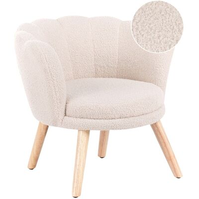 Beliani Fauteuil Pour Enfants En Bouclé Rembourré Avec Pieds En Bois Beige Clair Halby - Publicité Beliani Fauteuil Pour Enfants En Bouclé Rembourré Avec Pieds En Bois Beige Clair Halby - Publicité