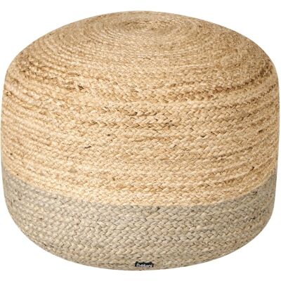 Beliani Pouf Rond Boho En Jute Eps Perles 50 X 50 X 40 Cm Ottoman Taupe Duki - Publicité Beliani Pouf Rond Boho En Jute Eps Perles 50 X 50 X 40 Cm Ottoman Taupe Duki - Publicité