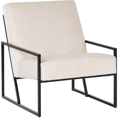 Beliani Fauteuil Moderne Glam Cadre En Métal Et Revêtement En Velours Beige Clair Delary - Publicité Beliani Fauteuil Moderne Glam Cadre En Métal Et Revêtement En Velours Beige Clair Delary - Publicité