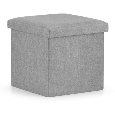Sans Marque Pouf Pliable M - 30x30x30cm Gris - Publicité Sans Marque Pouf Pliable M - 30x30x30cm Gris - Publicité