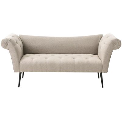 Beliani Chaise Longue En Tissu 2 Places Meuble De Salon Bureau Chambre Capitonné Marron - Publicité Beliani Chaise Longue En Tissu 2 Places Meuble De Salon Bureau Chambre Capitonné Marron - Publicité