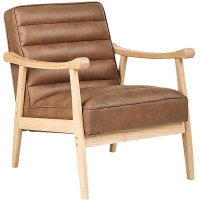 Beliani Fauteuil Rétro En Similicuir Rembourré Cadre En Bois Salon Chambre À Coucher Mar - Publicité Beliani Fauteuil Rétro En Similicuir Rembourré Cadre En Bois Salon Chambre À Coucher Mar - Publicité
