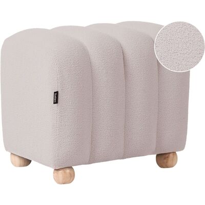 Beliani Pouf Ottoman Moderne À Rayures Tissu Bouclé Pieds En Bois Style Cottage Rétro Bl - Publicité Beliani Pouf Ottoman Moderne À Rayures Tissu Bouclé Pieds En Bois Style Cottage Rétro Bl - Publicité