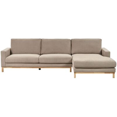 Beliani Canapé D'Angle À Gauche En Tissu Pieds En Bois Taupe Siggard - Publicité Beliani Canapé D'Angle À Gauche En Tissu Pieds En Bois Taupe Siggard - Publicité